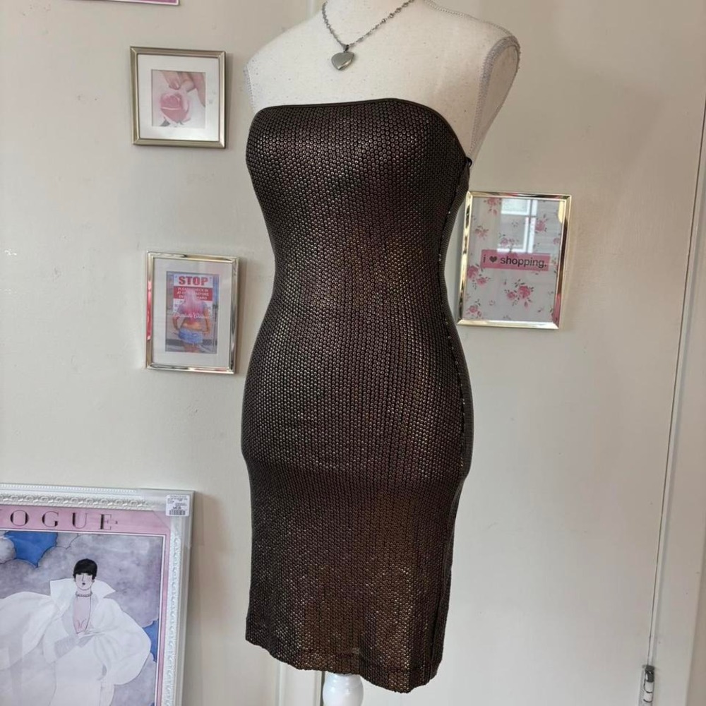 Y2K‎ Bebe Sequinned Strapless Mini Dress - Picture 6 of 8